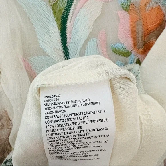 Tiny | Anthropologie Hartford Embroidered Top, Ivory/ Cream, Size XS - Picture 7 of 10